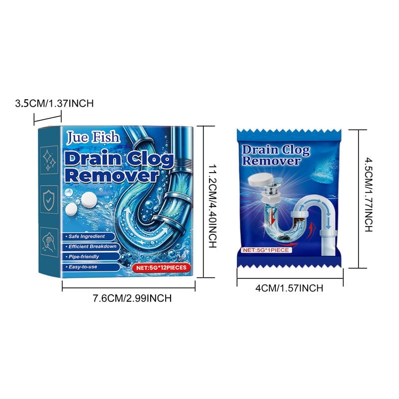 Fish-Shaped Quick-Dissolving Drain Clog Remover