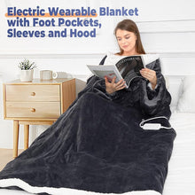 Load image into Gallery viewer, Electric Wearable Throw Blanket with Sleeves