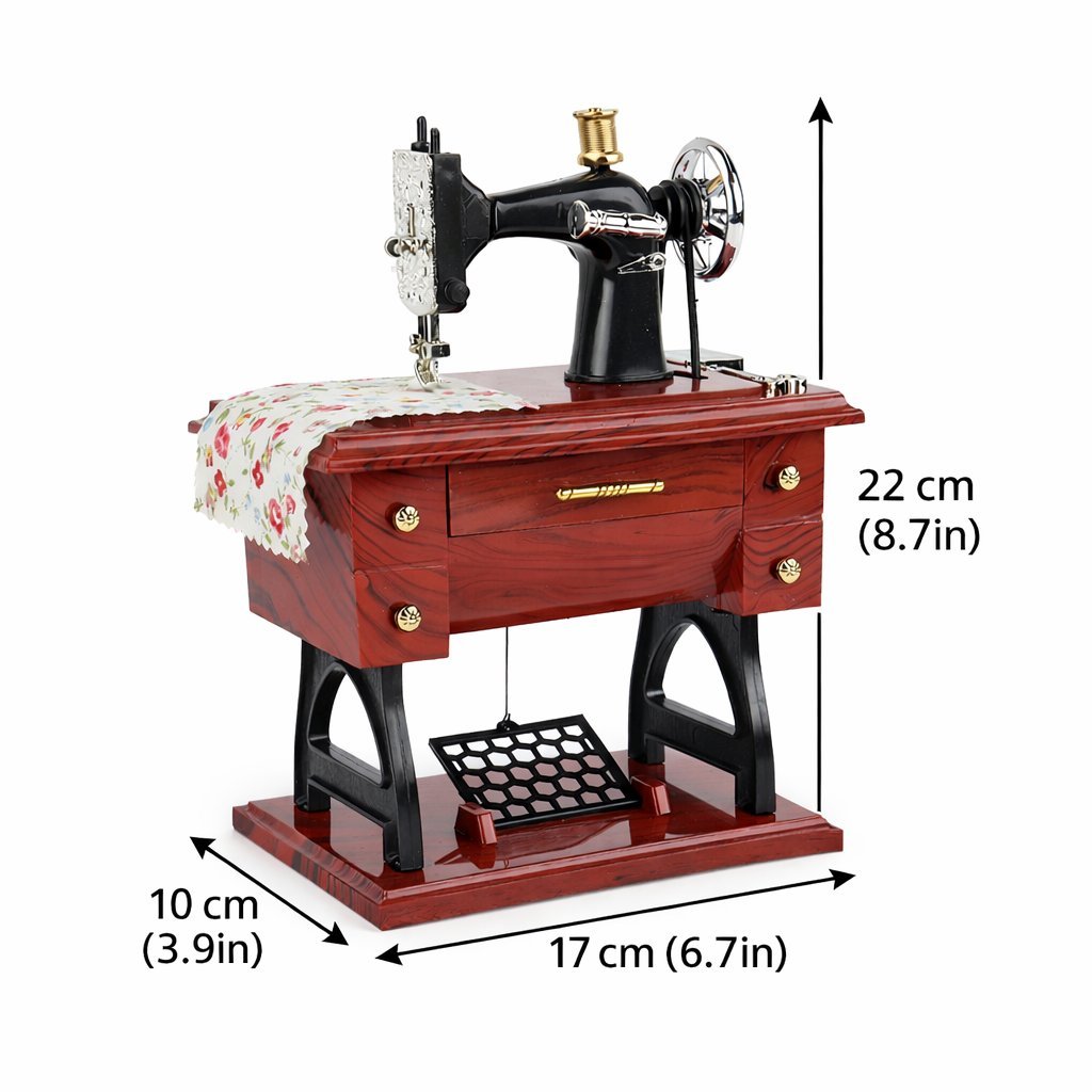 Vintage Sewing Machine Design Music Box