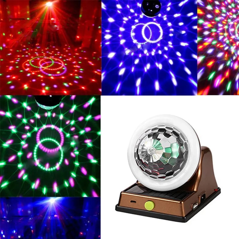 Solar Charging Colorful Magic Ball RGB Atmosphere Light