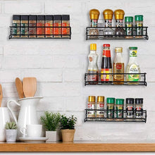 Load image into Gallery viewer, Carbon Steel Wall-Mounted Kitchen Spice Rack