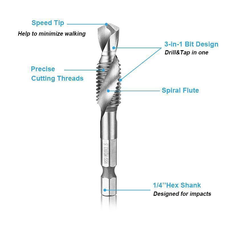 Thread Tap Drill Bits Set