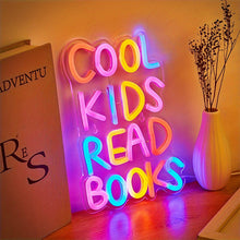 Load image into Gallery viewer, Cool Kids Read Books Neon Sign