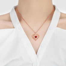 Load image into Gallery viewer, Heart-Shaped Pendant Necklace with Bear &amp; Rose Gift Box