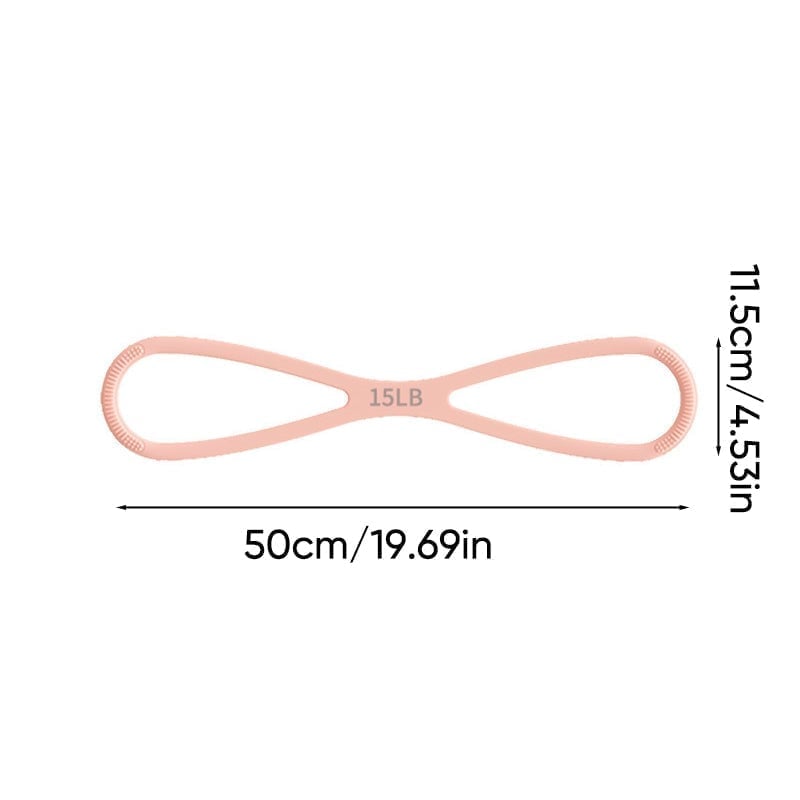 8-Shaped Silicone Resistance Band with Massage Grip