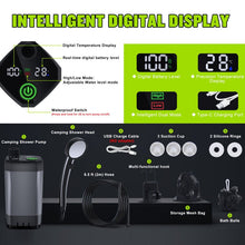 Load image into Gallery viewer, Portable Rechargeable Outdoor Camping Shower Pump