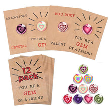 Load image into Gallery viewer, Valentines Cards with Heart-Shape Crystals