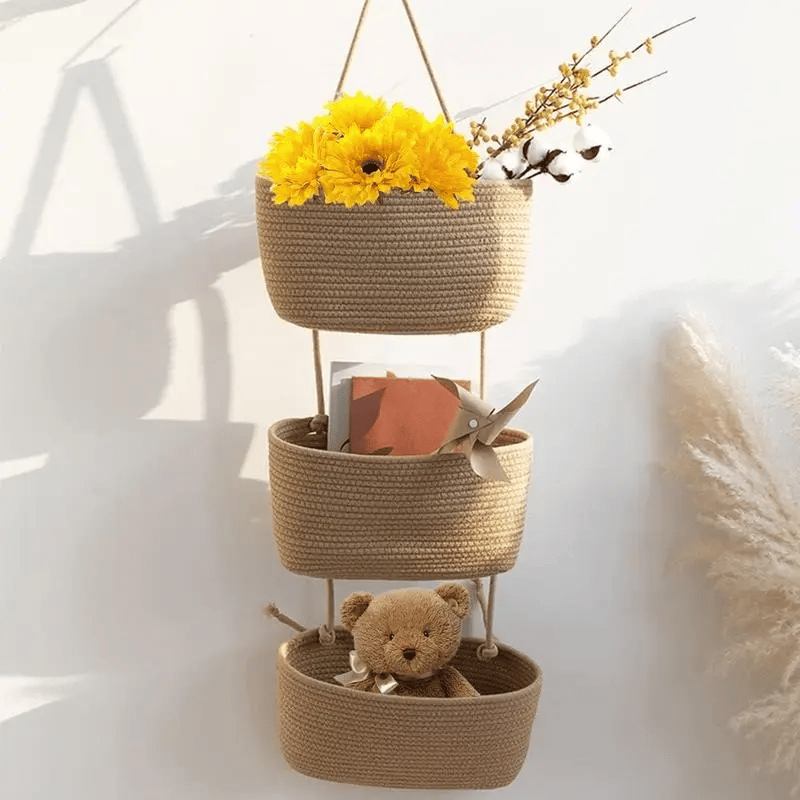 Decorative 3-Tier Hanging Organizer Bag