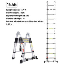 Load image into Gallery viewer, Sakerplus Portable Collapsible Extension Ladder