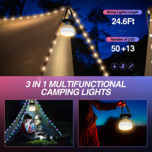 Load image into Gallery viewer, Solar Camping String Lights