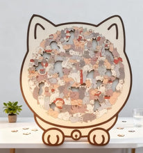 Load image into Gallery viewer, 135PCS Cat-Shaped Wooden Puzzle Game