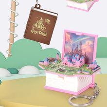 Load image into Gallery viewer, 3D Stereoscopic Book Folding Pop-Up Book Keychain