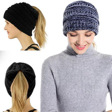 Load image into Gallery viewer, Soft Knit Ponytail Cap
