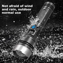 Load image into Gallery viewer, Waterproof Rechargeable Digital Display 2-in-1 Strong Light Flashlight
