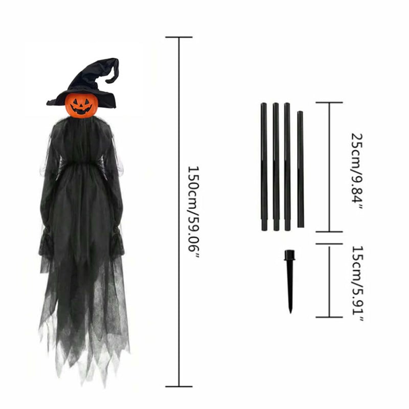 Light-Up Halloween Witches & Pumpkin Decor