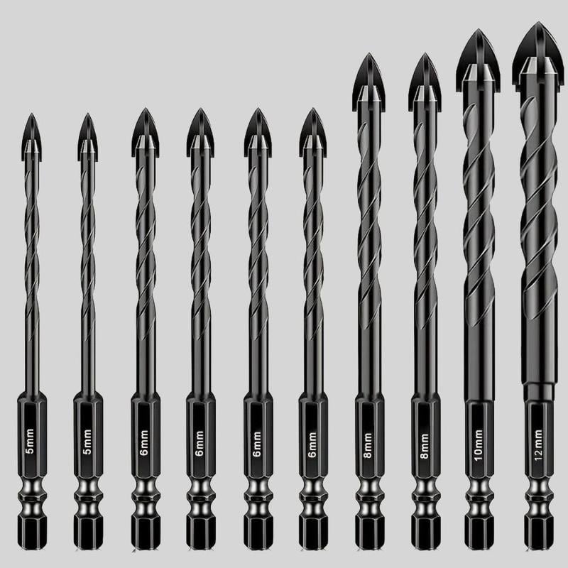 Hexagonal Shank Triangle Drill 10 pcs Set