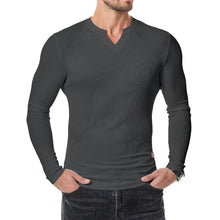 Load image into Gallery viewer, Men's Slim Fit V-Neck Longline Muscle Shirt