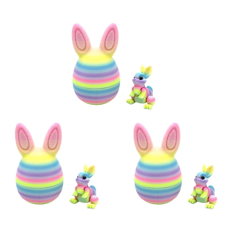 3D Printed Rainbow Bunny Easter Egg Set