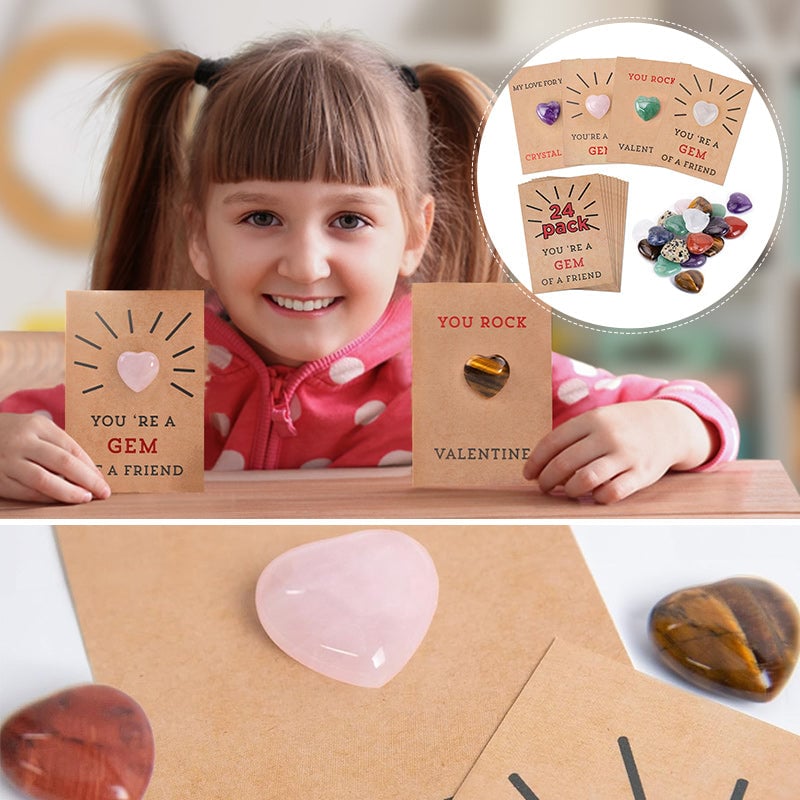 Valentines Cards with Heart-Shape Crystals