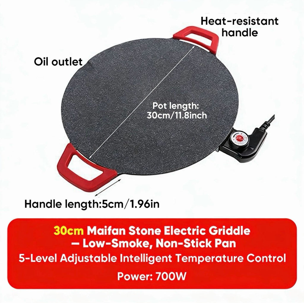 Non-Stick Electric BBQ Grill with Temperature Control