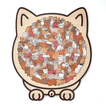 Load image into Gallery viewer, 135-Teiliges Katzenförmiges Holzpuzzle