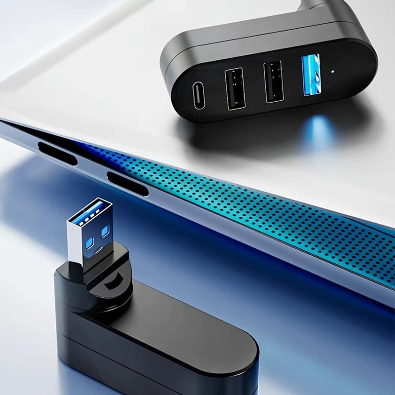 Multifunctional Mini Rotatable 3-port USB Port
