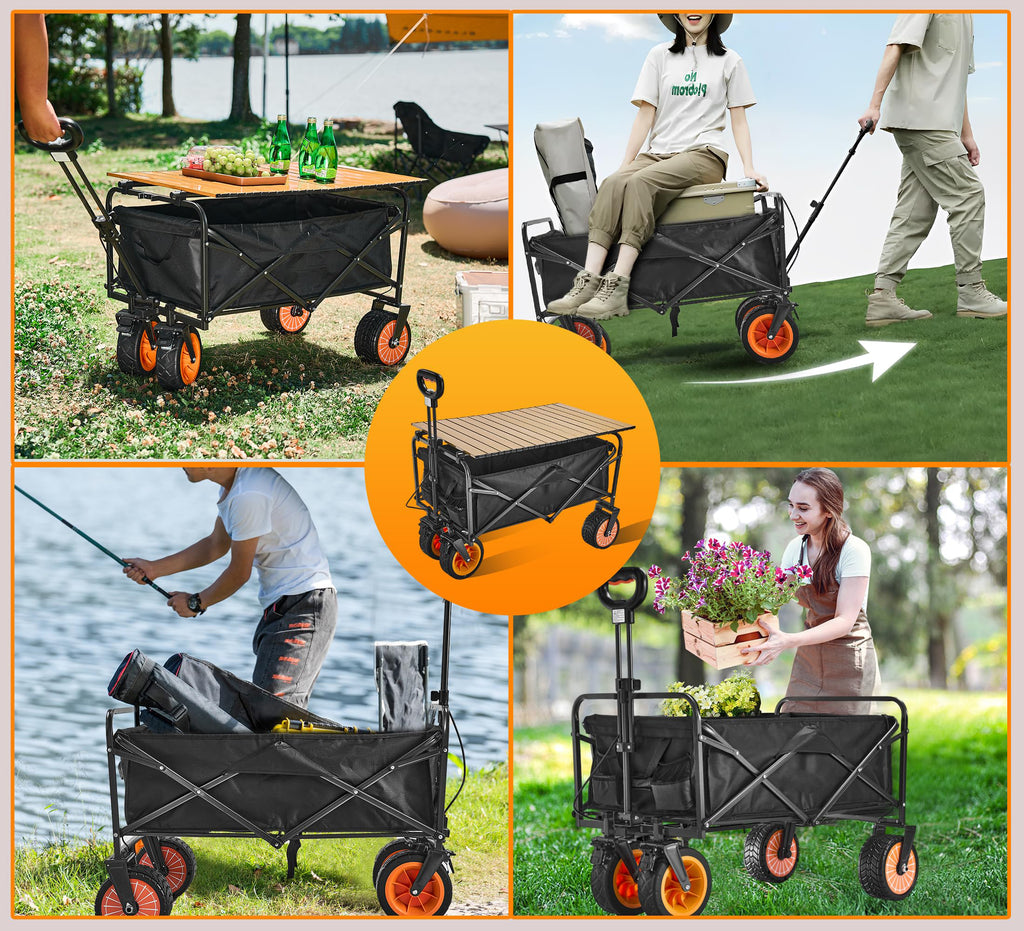 Portable Utility Cart for Outdoor Use - Electric Folding Wagon(Ships to the USA only)
