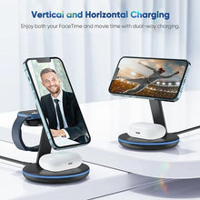 Load image into Gallery viewer, Folding Magnetic Multi-Function 3-in-1 Wireless Charger