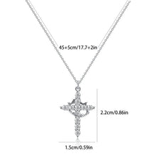 Load image into Gallery viewer, Crown &amp; Cross Pendant Choker Necklace