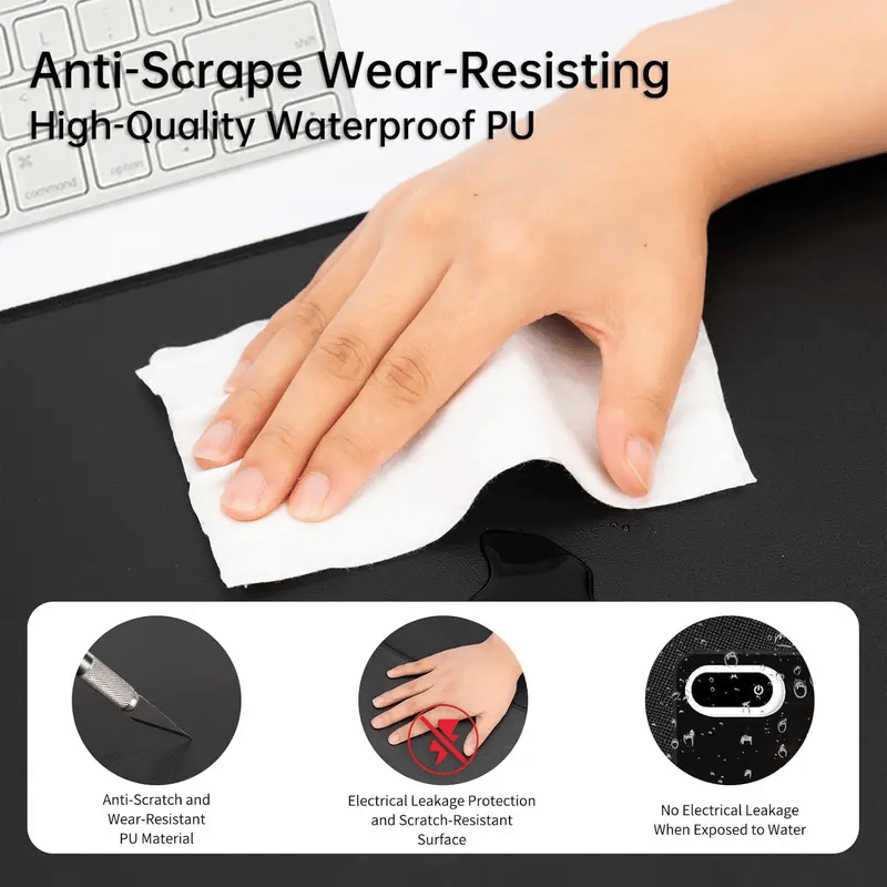 Large Heated Mouse Pad with Adjustable Heat Levels