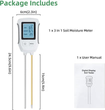 Load image into Gallery viewer, 3 in 1 Digital Plant Soil Moisture Meter