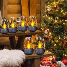 Load image into Gallery viewer, Solar LED Candle Goblet Light for Outdoor Waterproof Use