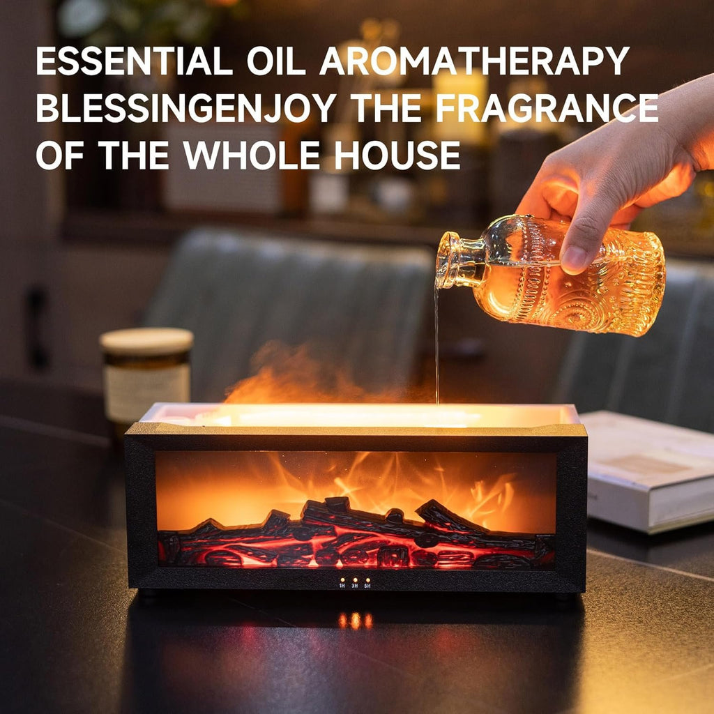 Colorful Fireplace Flame Humidifier Aromatherapy Diffuser