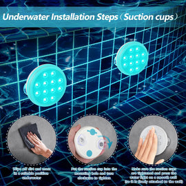 2/4 PCS - Ultra-High Brightness Rechargeable Submersible LED Lights with Remote