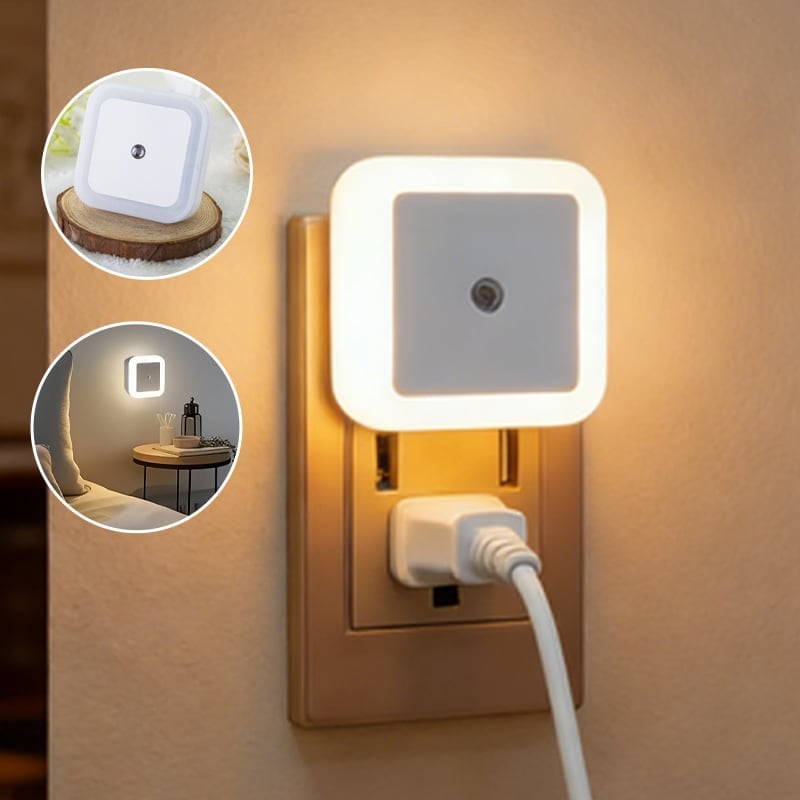 Square Light-Controlled Night Light