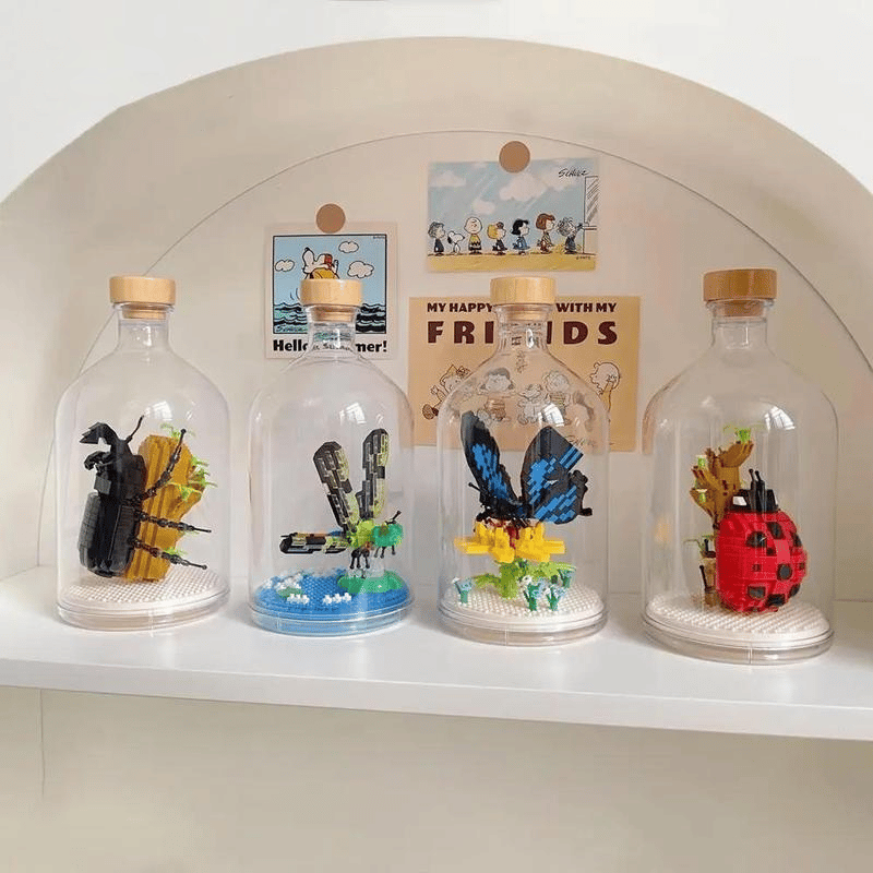Insect Collection Building Blocks with Glass Display Bottle