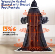 Load image into Gallery viewer, Electric Wearable Throw Blanket with Sleeves