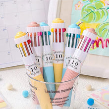 Load image into Gallery viewer, 6-Pack Multicolor Pens – 10-in-1 Colored Ballpoint Pen Set