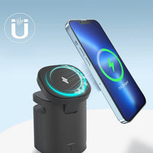 Load image into Gallery viewer, 3-in-1 Magnetic Wireless Speaker &amp; Dual Charger with Adjustable Stand