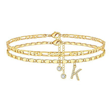 Load image into Gallery viewer, A-Z Letter Layered Ankle Bracelets for Women