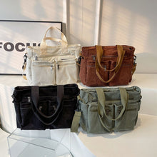 Load image into Gallery viewer, Solid Color Corduroy Tote Bag