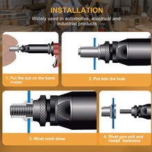 Load image into Gallery viewer, Flat Head Threaded Insert Rivet Nut Set