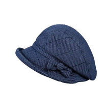 Load image into Gallery viewer, Women's Elegant Plaid Pattern Bow Decor Beret
