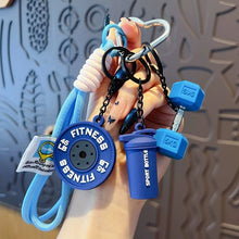 Load image into Gallery viewer, Creative Mini Gym Barbell Plate Keychain