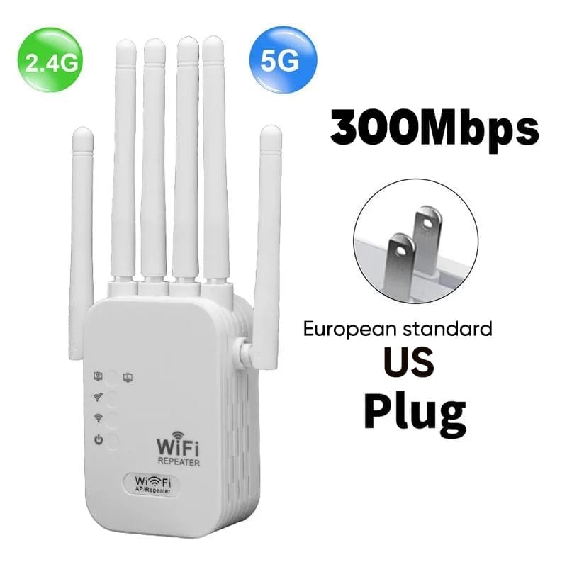 Upgraded 6-Antenna WiFi Extender 1200Mbps