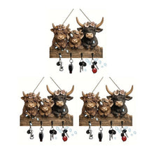 Load image into Gallery viewer, Highland Cow Wooden Key Holder Decor