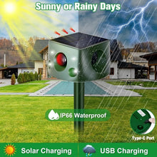 Load image into Gallery viewer, Ultrasonic Solar Animal Repeller