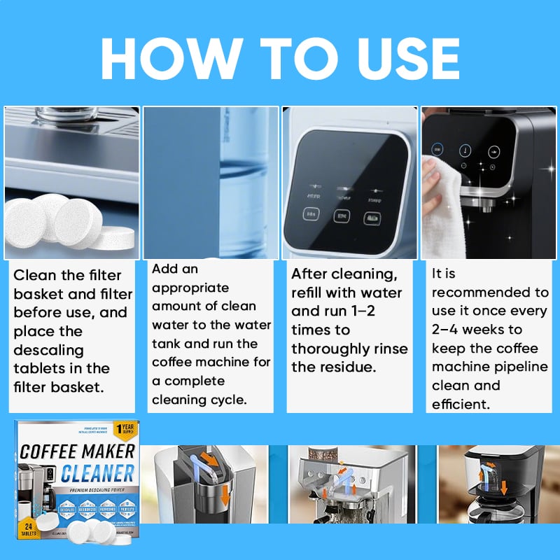 Coffee Maker Cleaner & Descaling Tablets
