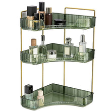 Load image into Gallery viewer, 3 Tiers Transparent Corner Cosmetic Countertop Storage Rack