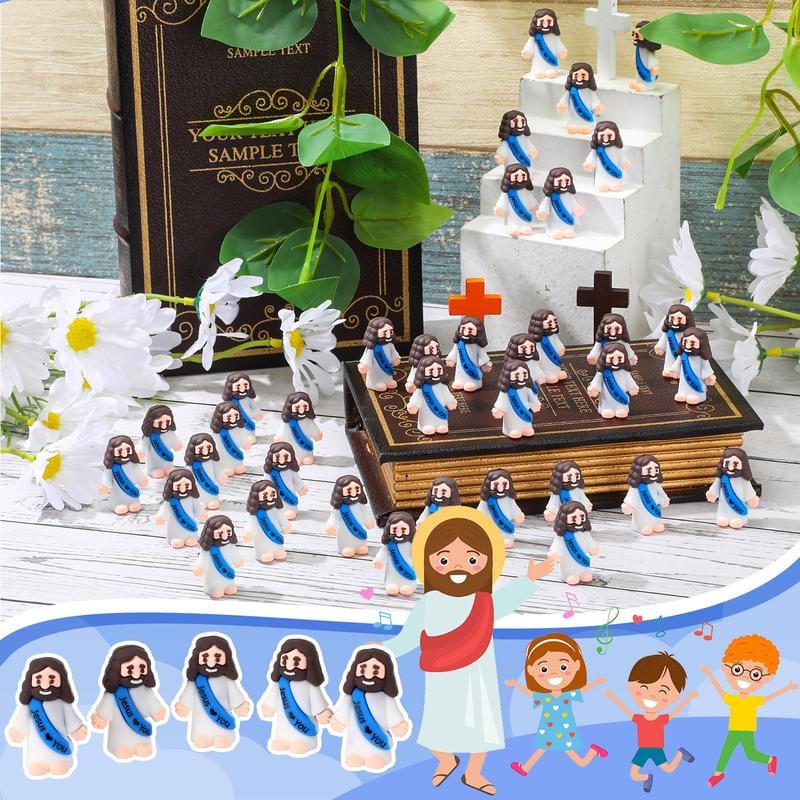 【Extra 10% Off】Mini Jesus Figurines With Jesus love You Slogan